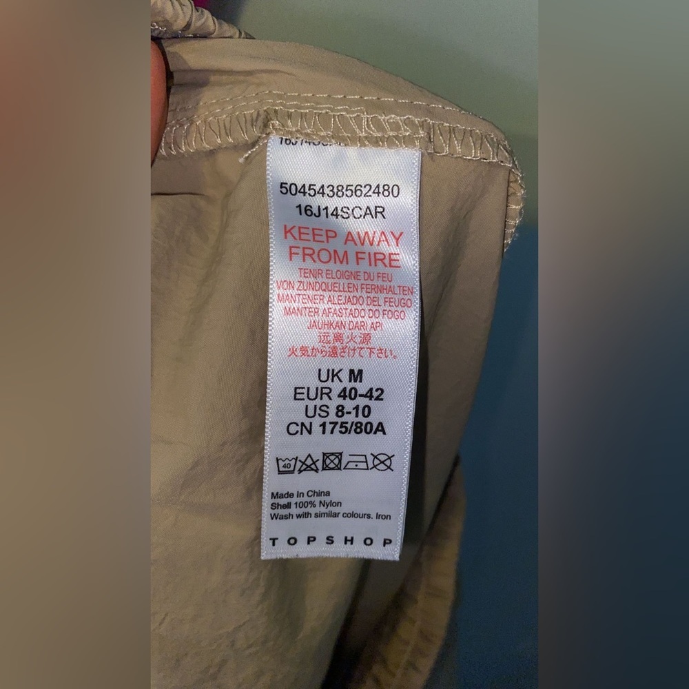 Topshop Curve balloon parachute linen trouser in sage - Picture 4 of 9